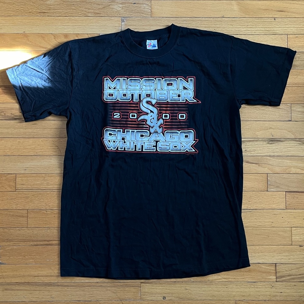 VTG Y2K Chicago White Sox 2000 Mission October T-Shirt Majestic Logo Spellout